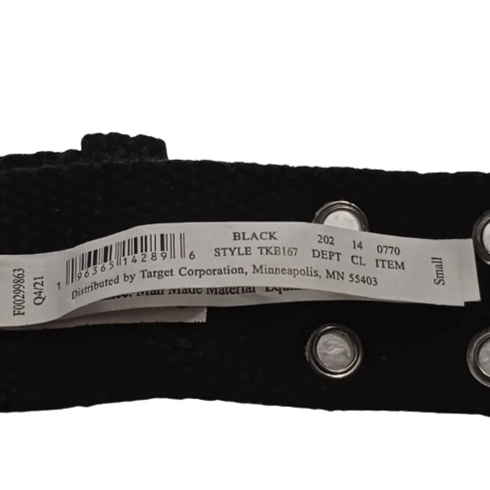 Girl's Grommet Belt Art Class Black S NWT